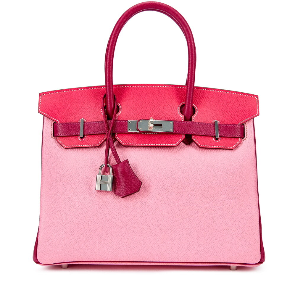 View full screen - View 1 of Lot 6033. 5P Bubblegum Pink, Rose Tyrien and Rose Pourpre Epsom HSS Birkin 30 Palladium Hardware, 2014.