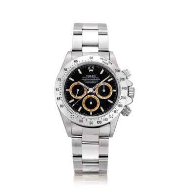 View full screen - View 1 of Lot 2151. Rolex | Cosmograph Daytona, Reference 16520, A stainless steel chronograph wristwatch with tropical registers and bracelet, Circa 1994 | 勞力士 | Cosmograph Daytona 型號16520 精鋼計時鏈帶腕錶,備棕式小錶盤,約1994年製.