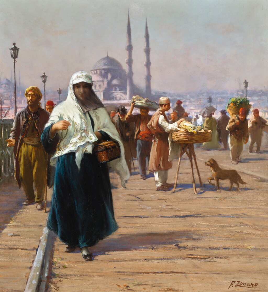 Voir en plein écran - Voir 1 du lot 13. FAUSTO ZONARO | ON THE GALATA BRIDGE, CONSTANTINOPLE.