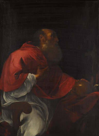 View full screen - View 1 of Lot 15. FOLLOWER OF ORAZIO BORGIANNI | THE PENITENT SAINT JEROME .