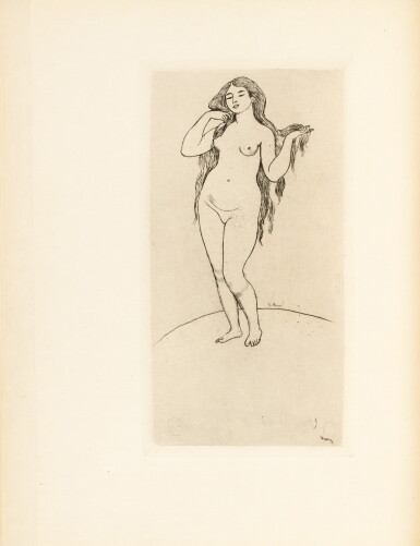 View full screen - View 1 of Lot 68. MALLARMÉ. Pages. Edmond Deman, 1891. 1/50 ex sur Hollande, les seuls avec 2 états de la gravure de Renoir..