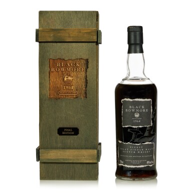 View full screen - View 1 of Lot 58. Bowmore Black Final Edition 49.0 abv 1964 (1 BT 75cl).