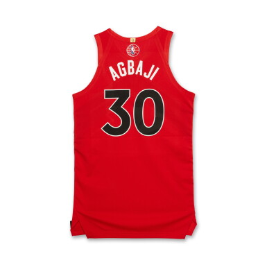 View full screen - View 1 of Lot 173. Ochai Agbaji 'Canada Series' Toronto Raptors 2024-2025 Game Worn Icon Edition Jersey .