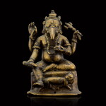 A copper alloy figure of Ganesh India or Tibet, 12th - 13th century | 十二至十三世紀 印度或西藏銅象神坐像