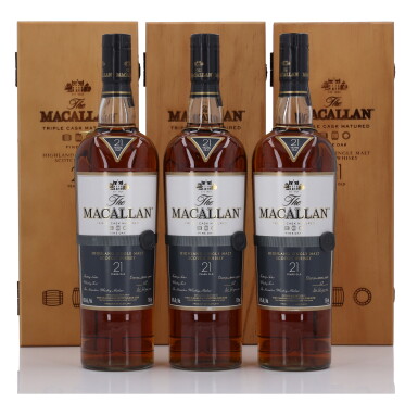 View full screen - View 1 of Lot 42. The Macallan 21 Year Old Fine Oak 43.0 abv NV (3 Bottles 75cl).