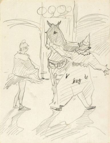 View full screen - View 1 of Lot 166. HENRI DE TOULOUSE-LAUTREC | AU CIRQUE: DANS LES COULISSES .