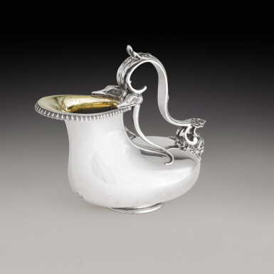 View full screen - View 1 of Lot 384. A Victorian silver small askos jug, maker's mark ? & Co. probably for Elkington & Co., Birmingham, 1854.