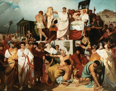 View full screen - View 1 of Lot 114. RICARDO DE LOS RIOS | MARK ANTONY DELIVERING THE FUNERAL ORATION OVER THE DEAD BODY OF CAESAR.