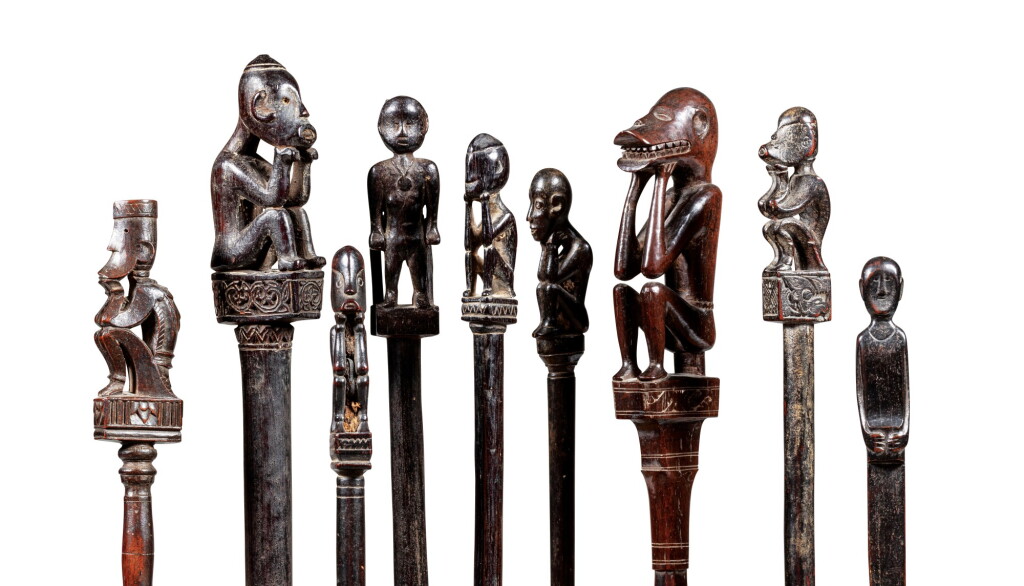 View full screen - View 1 of Lot 69. Ensemble de dix charmes tun tun, Iban et Dayak, Sarawak / Bornéo, Indonésie | Ten Iban and Dayak tun tun charm, Sarawak / Borneo, Indonesia.