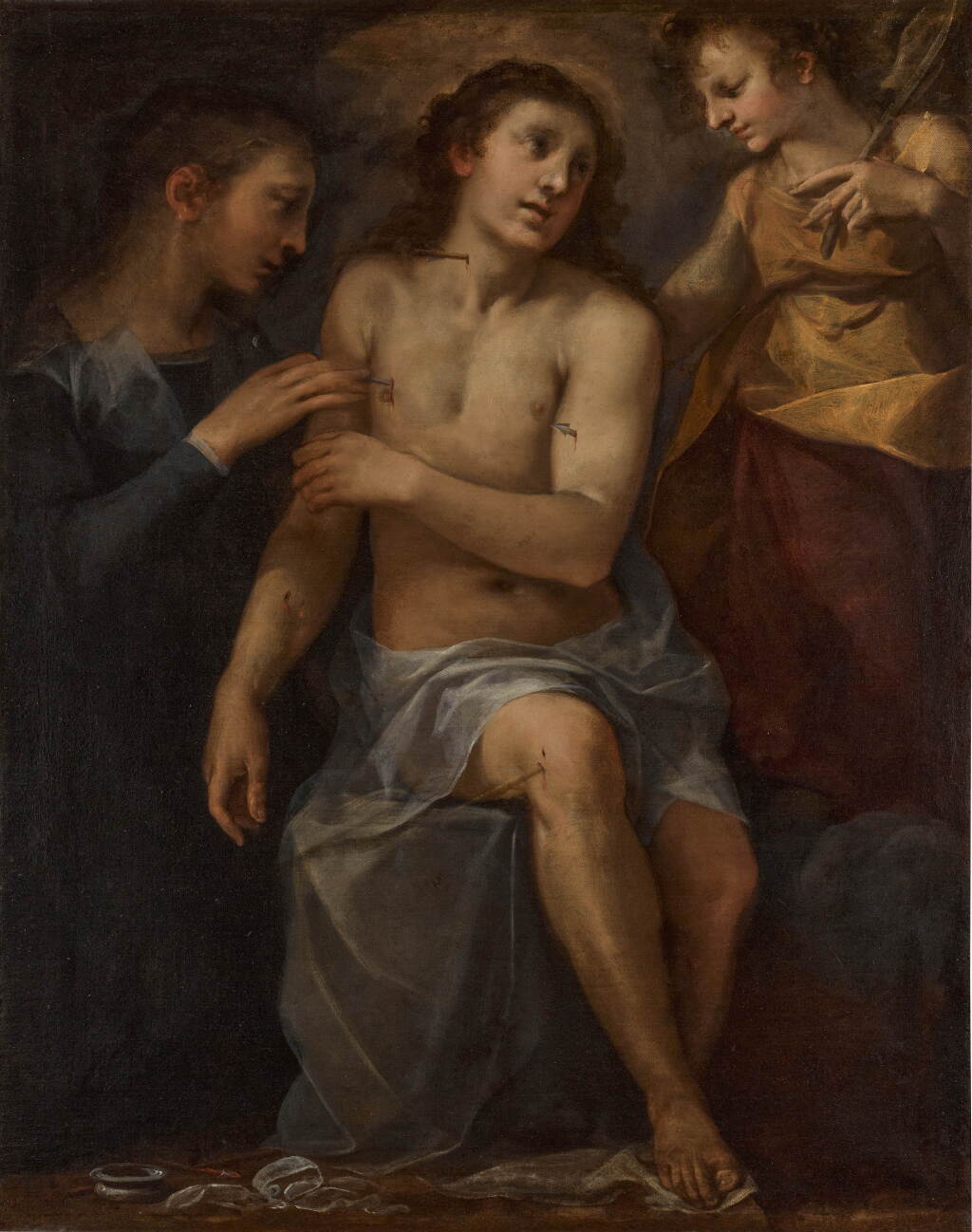 View full screen - View 1 of Lot 27. Saint Sebastian tended by Saint Irene and an angel.