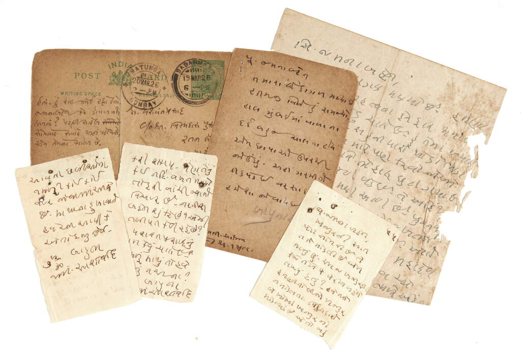 View full screen - View 1 of Lot 20. Gandhi, 6 letters, in Gujarati, 1926-30.