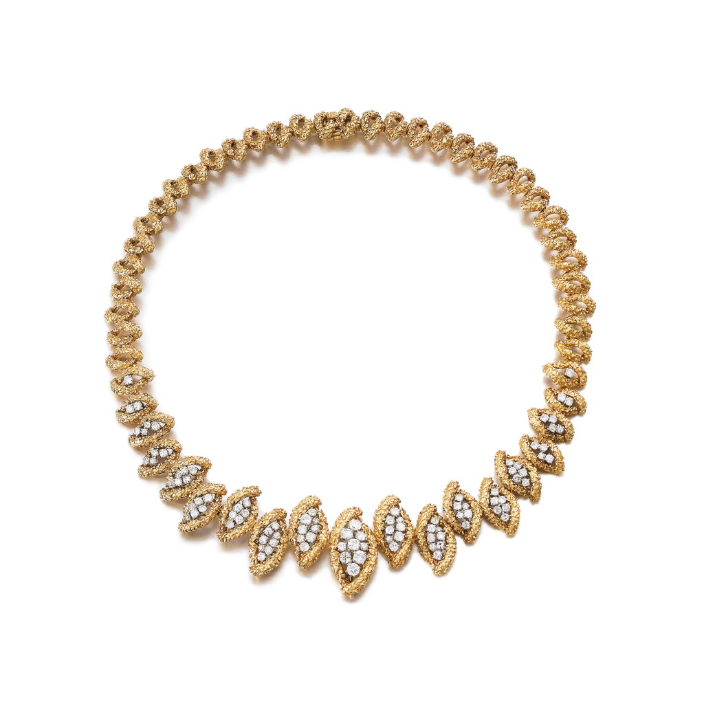 View full screen - View 1 of Lot 153. Collier or et diamants | Gold and diamond necklace.