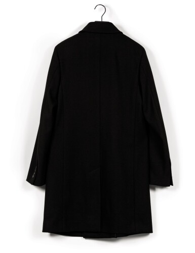 View full screen - View 1 of Lot 390. Black Cashmere and Wool Coat, circa 2000 | Manteau en laine et cachemire noir, circa 2000.
