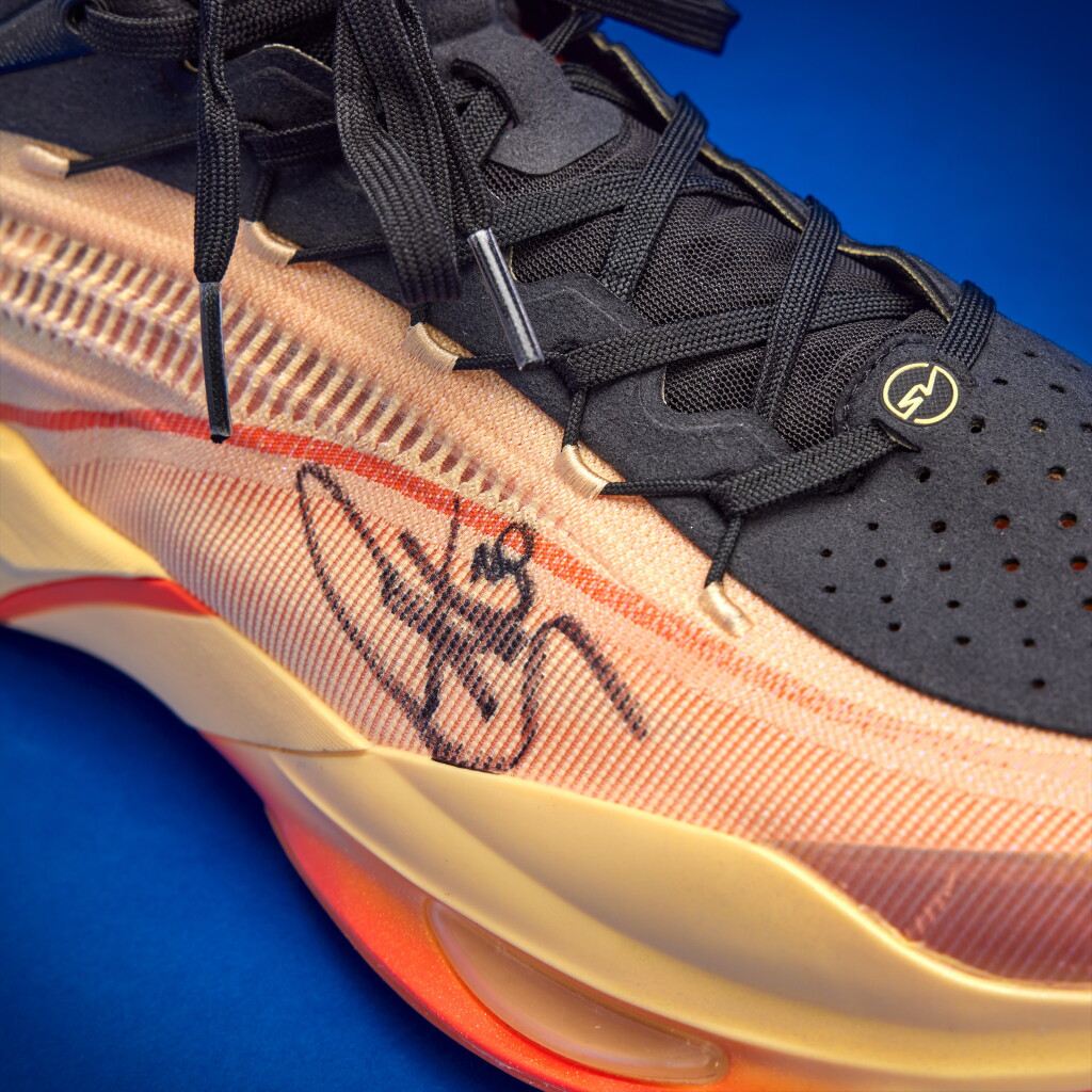 View full screen - View 1 of Lot 70. Stephen Curry 2025-2026 Workout Worn Dual-Signed ANTA Eclosion 'Stephen Curry'.