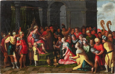 View full screen - View 1 of Lot 107. Solomon and the Queen of Sheba | Salomon et la Reine de Saba.
