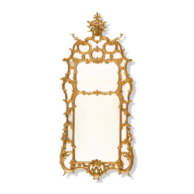 View full screen - View 1 of Lot 8. An early George III carved giltwood mirror, circa 1760.