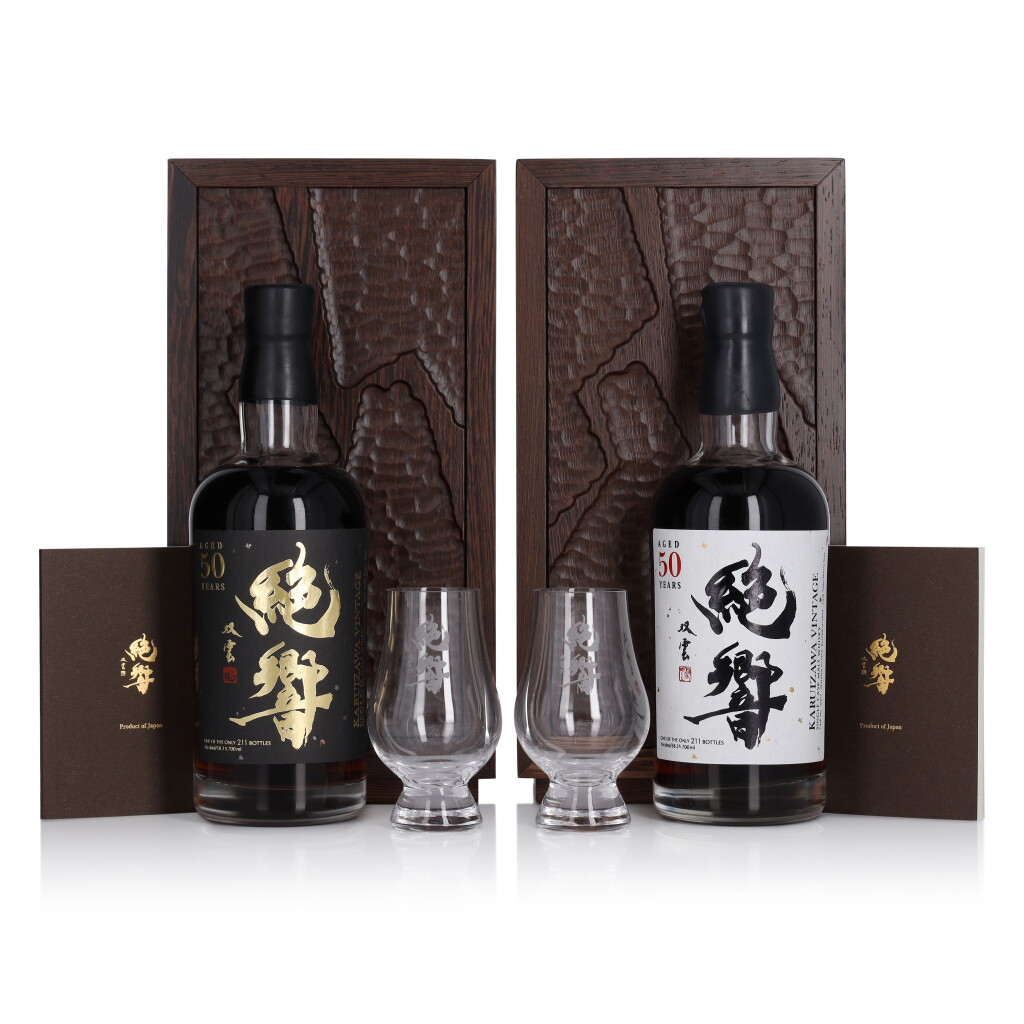 View full screen - View 1 of Lot 108. 輕井澤 "絕響" Karuizawa "The Last Masterpiece" Cask #6017 50 Year Old Black Label and White Label 58.3 abv 1970 (2 Bottles 70cl).