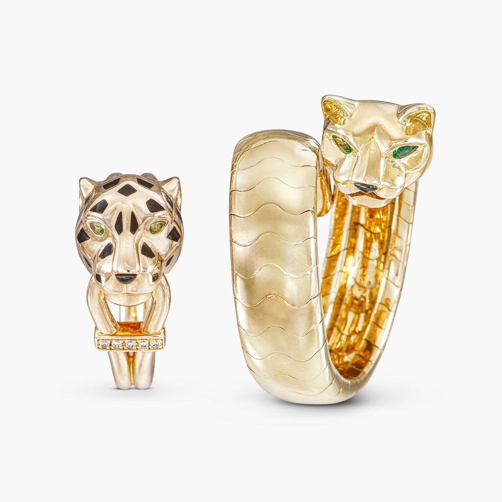 View full screen - View 1 of Lot 1297. Two Gold ‘Panthère’ Rings | 卡地亞 | K金 ‘Panthère’ 戒指兩枚.