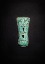 A rare turquoise-inlaid bronze plaque, Early Shang dynasty, possibly Erlitou culture | 商初 或二里頭文化 青銅嵌綠松石牌飾