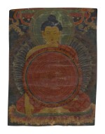 A Thangka Depicting a Mandala Emanating from the Body of the Buddha, Tibeto-Chinese, 18th Century