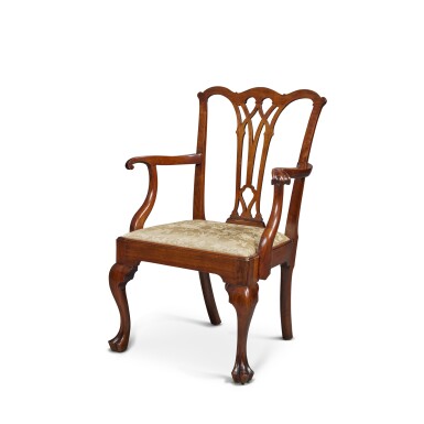 View full screen - View 1 of Lot 1008. Chippendale Carved Mahogany Armchair, Philadelphia, Pennsylvania, Circa 1770.