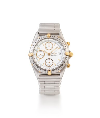 View full screen - View 1 of Lot 89. Chronomat, Ref. 81.950/B13047 Chronographe bracelet en acier et or jaune avec date | Stainless steel and yellow gold chronograph wristwatch with date and bracelet Vers 1990 | Circa 1990.