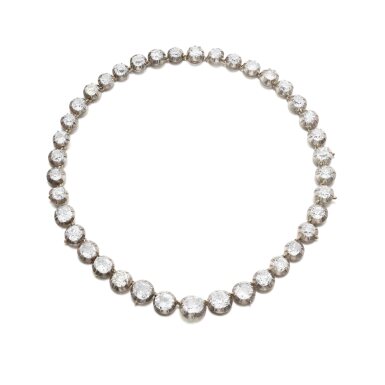 View full screen - View 1 of Lot 1084. Rare and attractive diamond rivière necklace, attributed to Köchert, circa 1900.