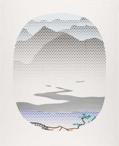 View full screen - View 1 of Lot 331. Landscape with Silver River (Study).