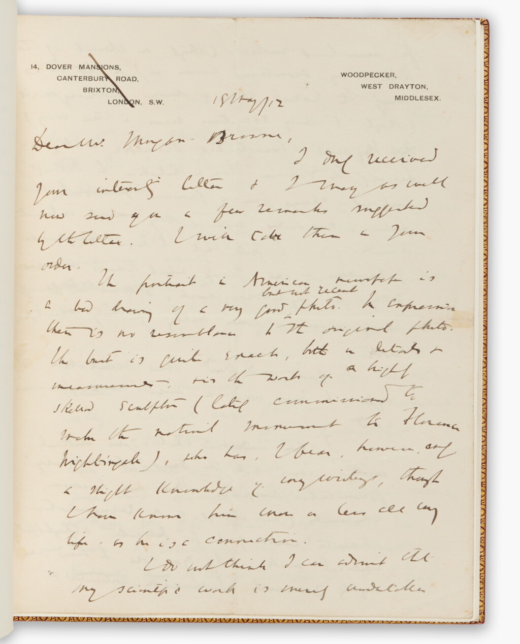 View full screen - View 1 of Lot 478. Ellis, Havelock | A collection of letters by Havelock to Mr. Morgan-Browne.