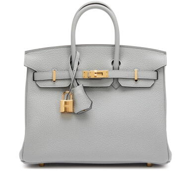 View full screen - View 1 of Lot 76. Gris Pantin Togo Birkin 25 Gold Hardware, 2025.