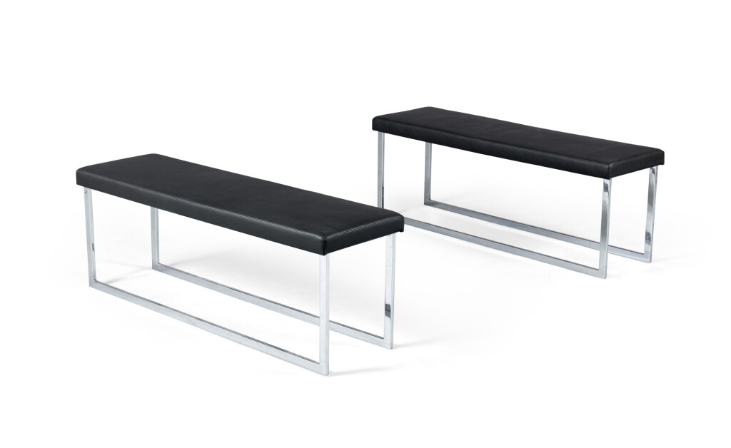 View full screen - View 1 of Lot 2020. XXth century work, Pair of benches, circa 2000 | Travail du XXe siècle, Paire de banquettes, vers 2000.