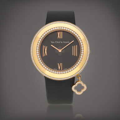 View full screen - View 1 of Lot 8925. Charms | A pink gold and diamond-set wristwatch, Circa 2012 | 梵克雅寶 | Charms | 粉紅金鑲鑽石腕錶,約2012年製.