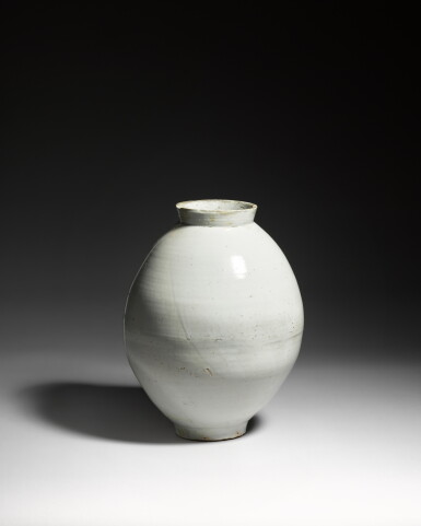 View full screen - View 1 of Lot 176. A white-glazed jar, Korea, Joseon period, 18th - 19th century.
