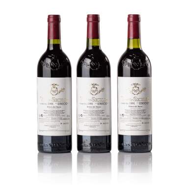 View full screen - View 1 of Lot 759. Vega Sicilia 'Unico' 1991 (3 BT).