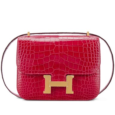 View full screen - View 1 of Lot 1566. Braise Shiny Mississippiensis Alligator Mini Constance 18 Gold Hardware, 2018.