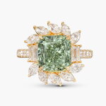 Fancy Intense Green Diamond and Diamond Ring | 5.23克拉 濃彩綠色鑽石 配 鑽石 戒指