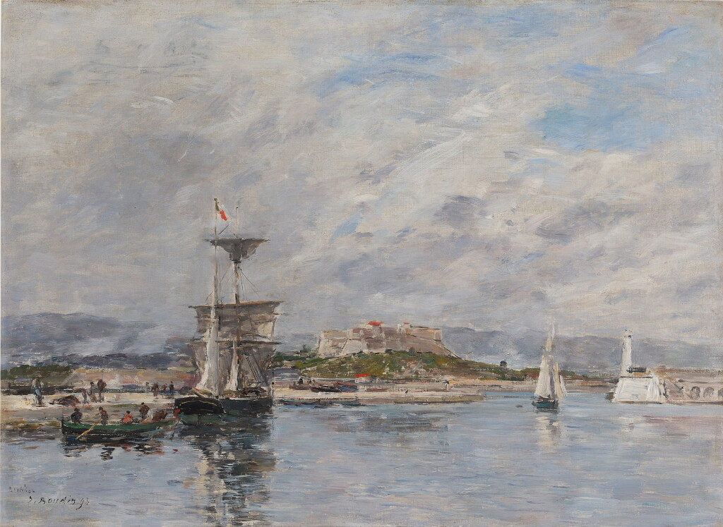 View full screen - View 1 of Lot 397. Vue du port d'Antibes. Le Quai, le matin .