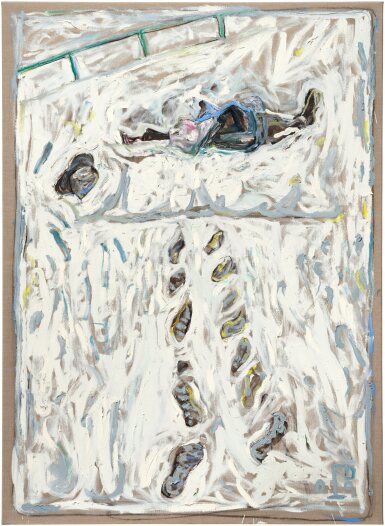View full screen - View 1 of Lot 27. Robert Walser lying dead in the snow .