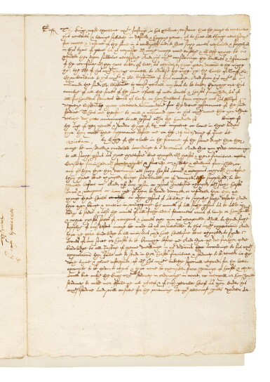 View full screen - View 1 of Lot 429. Warrant for Musters in Suffolk, manuscript, 17th century.