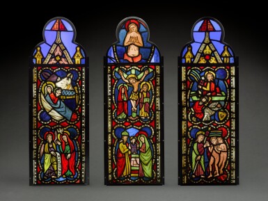 View full screen - View 1 of Lot 208. Three Panels with Scenes from the Life of Christ.
