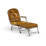 A Restauration polished steel reclining chair, circa 1830