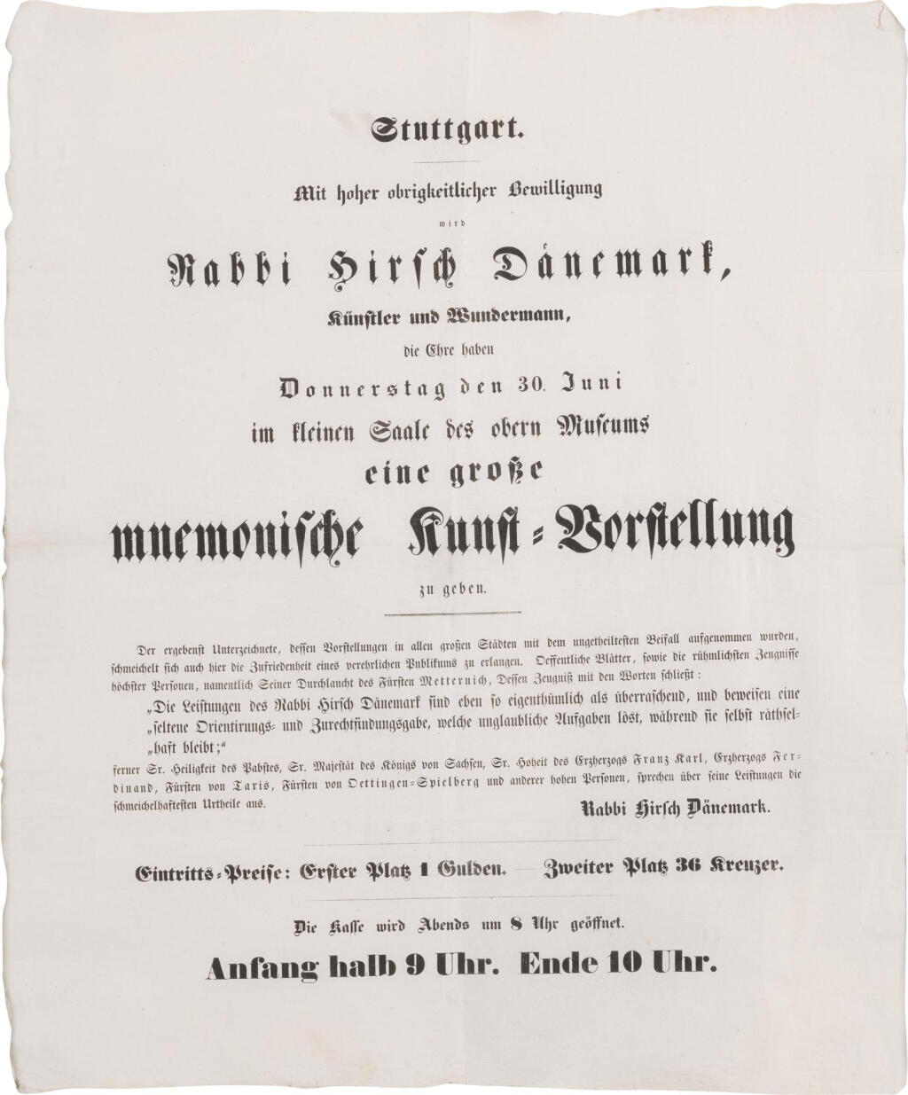 View full screen - View 1 of Lot 202. Rabbi Hirsch Dänemark | The Renowned Mnemonist.