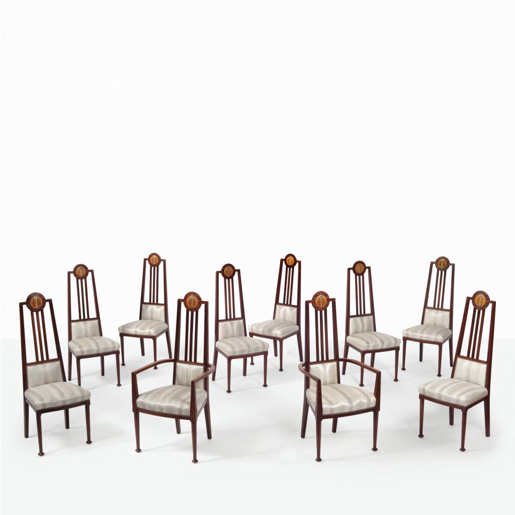 View full screen - View 1 of Lot 70. GEORGE MONTAGUE ELLWOOD | SET OF TEN DINING CHAIRS.