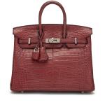 Bourgogne Matte Mississippiensis Alligator Birkin 25 Palladium Hardware, 2016