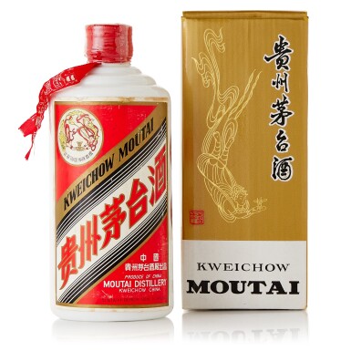 View full screen - View 1 of Lot 349. 1993年產 "飛天牌"貴州茅台酒 (鐵蓋) Kweichow Flying Fairy Moutai (Metal Cap) 1993 (1 BT50).