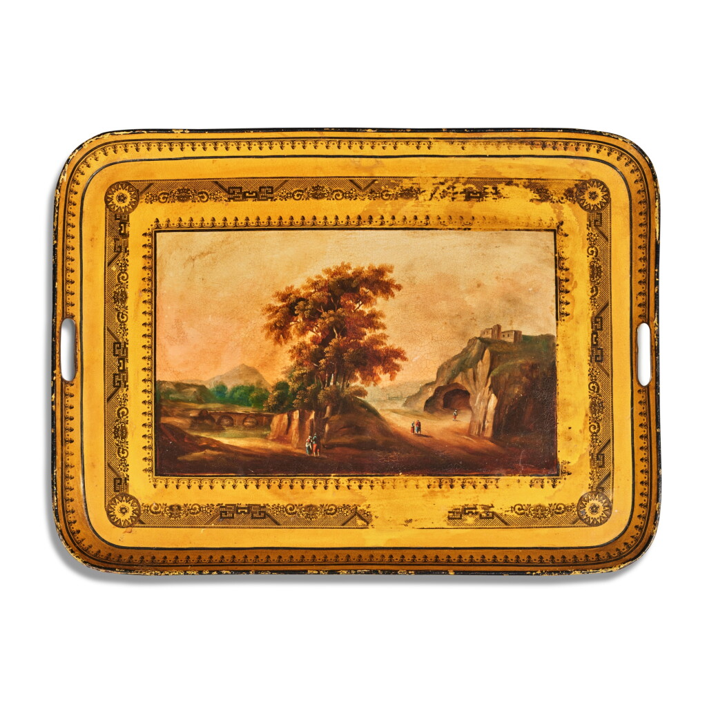View full screen - View 1 of Lot 238. Two Victorian Tôle Peinte Trays, Mid-19th Century.