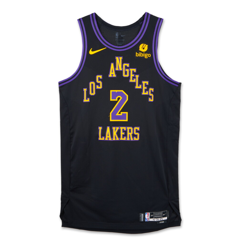View full screen - View 1 of Lot 10. Jarred Vanderbilt Los Angeles Lakers 2023-2024 In-Season Tournament Quarterfinals Game Worn City Edition Jersey and Shorts.
