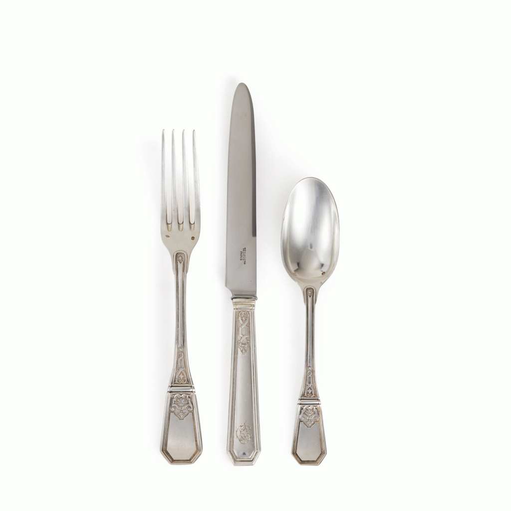 View full screen - View 1 of Lot 550. A French Silver Flatware Service, Tétard Frères, Paris, Early 20th Century.
