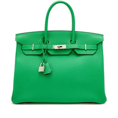 View full screen - View 1 of Lot 58. Bambou and Bleu Electrique Togo HSS Birkin 35 Brushed Palladium Hardware, 2017.