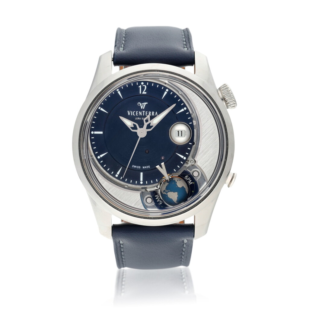 View full screen - View 1 of Lot 154. Reference VT-TBT2-01-16 Tycho Brahe Tome 2 A limited edition stainless steel automatic wristwatch with date and three dimensional globe, Circa 2019.